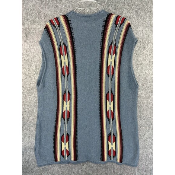 Ralph Lauren Chaps Tribal Aztec Pattern Open Duster Cardigan Vest Size 2X - Picture 4 of 7